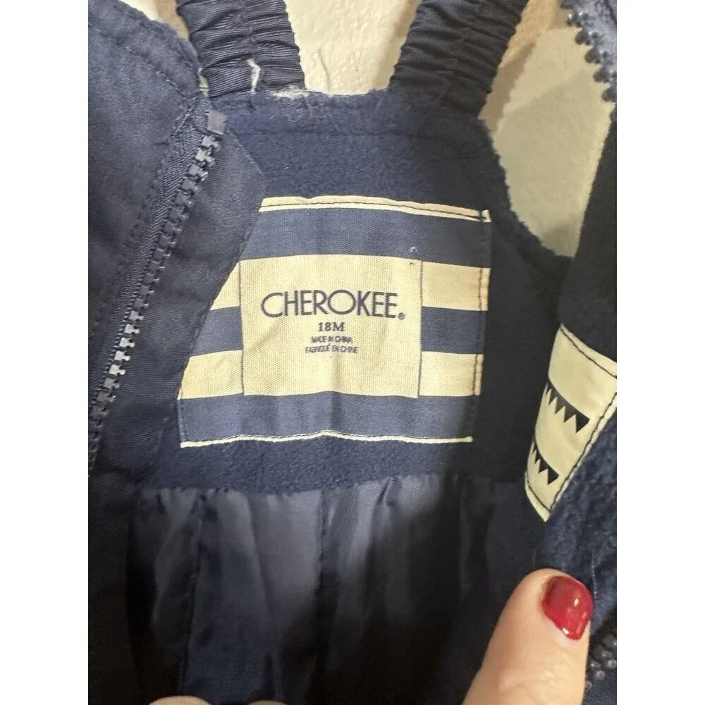 Cherokee Navy Blue Insulated Snow Bib Overalls Kids Size 18Months NWT
